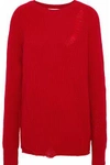 HELMUT LANG DISTRESSED WOOL AND CASHMERE-BLEND SWEATER,3074457345619037652