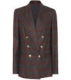 BRUNELLO CUCINELLI 格纹羊毛混纺西装式外套,P00341966