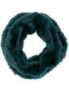 YVES SALOMON YVES SALOMON ACCESSORIES SNOOD KNITTED SCARF - GREEN
