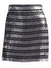 DEREK LAM 10 CROSBY Sequin Stripe Mini Skirt