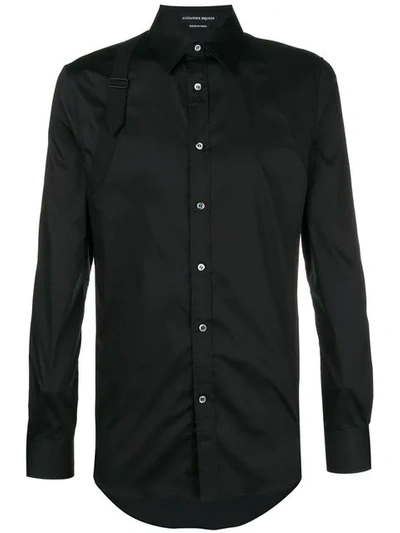 Alexander Mcqueen Harness Cotton-blend Shirt In Black