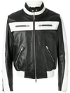 AMI ALEXANDRE MATTIUSSI BICOLOR ZIPPED JACKET WITH PATCH AMI PARIS ON THE BACK