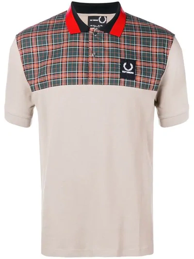 Fred Perry Checked Yoke Cotton-piqué Polo Shirt In Grey