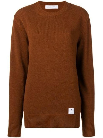 Department 5 Plain Knit Jumper In Brown