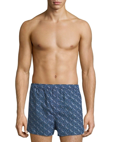 Derek Rose Nelson 66 Modern-fit Cotton Boxer Shorts In Blue