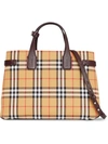 BURBERRY THE MEDIUM BANNER IN VINTAGE CHECK AND LEATHER