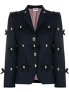 THOM BROWNE BOW APPLIQUE FLANNEL SPORT COAT