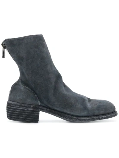 Guidi Reverse Back Zip Boots In Grey
