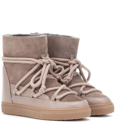 Inuikii Classic Shearling-trimmed Ankle Boots In Beige