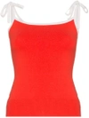 JOOSTRICOT JOOSTRICOT STRAPPY SILK BLEND TOP - RED
