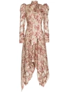 ZIMMERMANN FLORAL PRINTED AND NECK TIE SILK