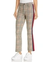 MOTHER THE INSIDER PLAID CROPPED FLARED JEANS IN ORANGE/BLACK,1327-619