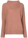 Vince Cashmere Funnel-neck Pullover Sweater In Pink