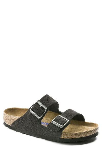 Birkenstock Suede Soft Footbed Arizona Sandals In Grau