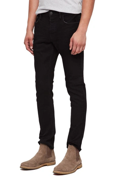 Allsaints Damaged Cigarette Skinny Jeans In Black