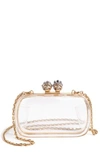 ALEXANDER MCQUEEN QUEEN & KING TRANSPARENT BOX CLUTCH - WHITE,521244JA70Z