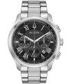 BULOVA MEN'S CHRONOGRAPH WILTON STAINLESS STEEL BRACELET WATCH 46.5MM