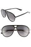 GUCCI PILOT 59MM SUNGLASSES - BLACK/ GREY,GG0119S00659