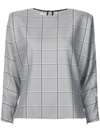 CARMEN MARCH CHECKED BOXY BLOUSE