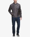 COLE HAAN WASHED LEATHER MOTO JACKET