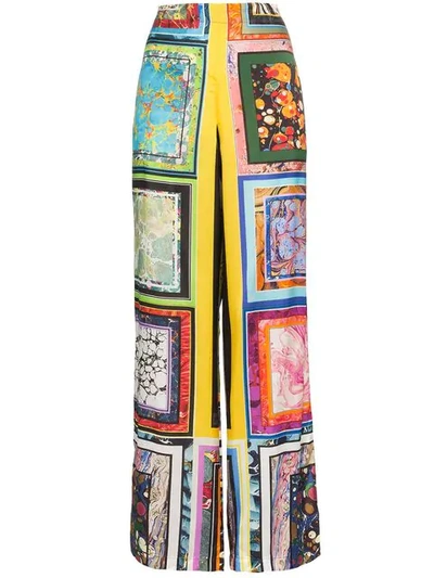 Rosie Assoulin Patchwork Printed Wide Leg Trousers In Multicolour