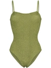 HUNZA G MARIA STRAPPY RIBBED ONE PIECE SWIMSUIT