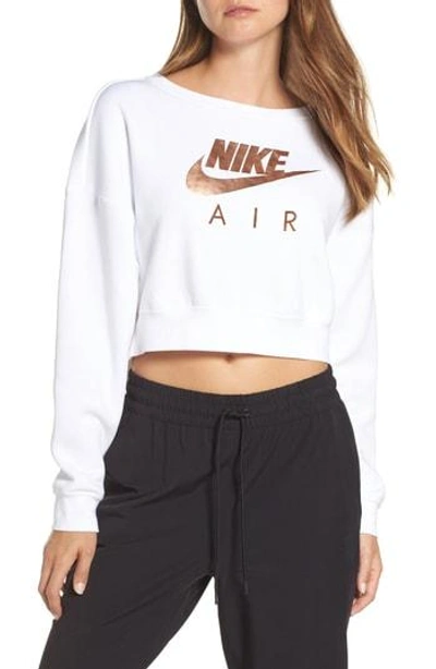 Nike Air Cropped Athletic Sweatshirt, Neutral Pattern In Pink/ Rose Gold