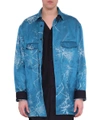 HAIDER ACKERMANN DIANTHUS BLUE DOUBLE SHIRT,10685732