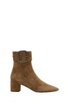 Saint Laurent Joplin 50 Suede Ankle Boots In Marrone