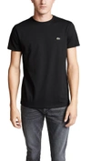 LACOSTE CREW NECK PIMA COTTON JERSEY T-SHIRT BLACK,LCOST30187