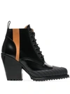 CHLOÉ 90 RYLEE LEATHER ANKLE BOOTS