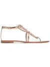 Sophia Webster Bibi Butterfly Studded Leather Thong Sandals In Nude/neutrals