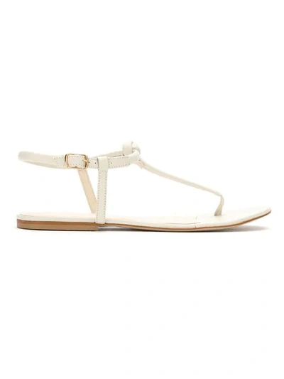 Egrey Leather Flat Sandals In White