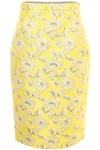 PRADA PRADA TWILL LINING FLORAL PENCIL SKIRT