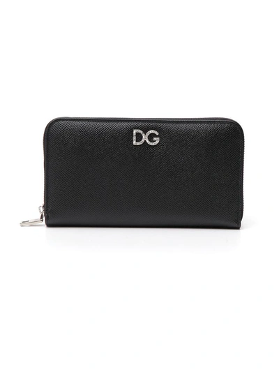 Dolce & Gabbana Zip Closure Wallet In Black