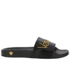 Versace Tresor De La Mer Flat Pool Sandal In Black