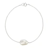Lily & Roo Sterling Silver Large Single Pearl Bracelet In Pearl