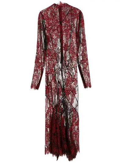 À La Garçonne Midi Lace Dress - 红色 In Red