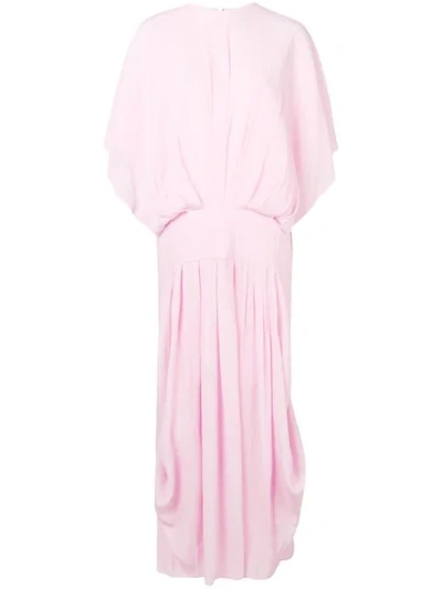 Jw Anderson Batwing Crinkle Maxi Dress In Pink