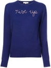 LINGUA FRANCA RISE UP EMBROIDERED SWEATER