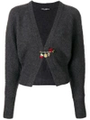 DOLCE & GABBANA BROOCH FASTENED CARDIGAN