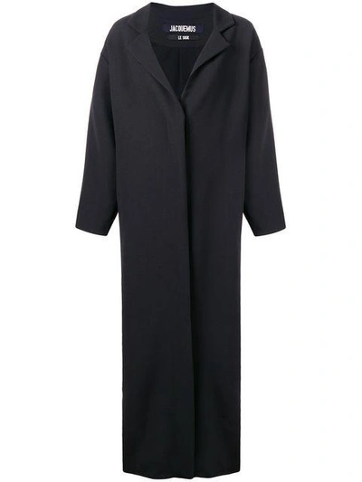 Jacquemus Long Overcoat In Black
