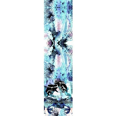 Cassandra Hone Frogs & Feathers Aqua Skinny Scarf