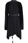 ANTIK BATIK WOMAN EMBROIDERED GATHERED GEORGETTE DRESS BLACK,GB 1016843419852912