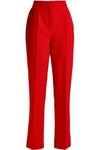 VALENTINO WOMAN WOOL AND SILK-BLEND STRAIGHT-LEG trousers RED,US 6200568457280452