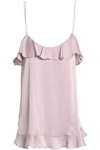 ZIMMERMANN WOMAN RUFFLE-TRIMMED WASHED-SILK CAMISOLE LILAC,GB 12789547614264100