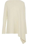 DEREK LAM DEREK LAM WOMAN ASYMMETRIC RIBBED CASHMERE AND SILK-BLEND SWEATER IVORY,3074457345619192971