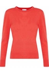 RED VALENTINO REDVALENTINO WOMAN EMBROIDERED CASHMERE AND SILK-BLEND SWEATER TOMATO RED,3074457345618992887