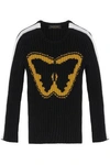 VALENTINO VALENTINO WOMAN RIBBED INTARSIA WOOL SWEATER BLACK,3074457345618783096