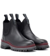 PRADA LEATHER ANKLE BOOTS,P00340045